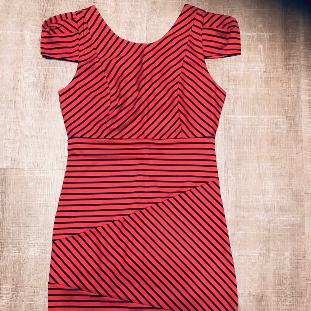 Black and Orange Cocktail Dress